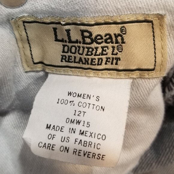 Ladies' L.L. Bean "Double L" Jeans, Relaxed Fit, Size 12 Tall, GUC - VGUC - Picture 4 of 14